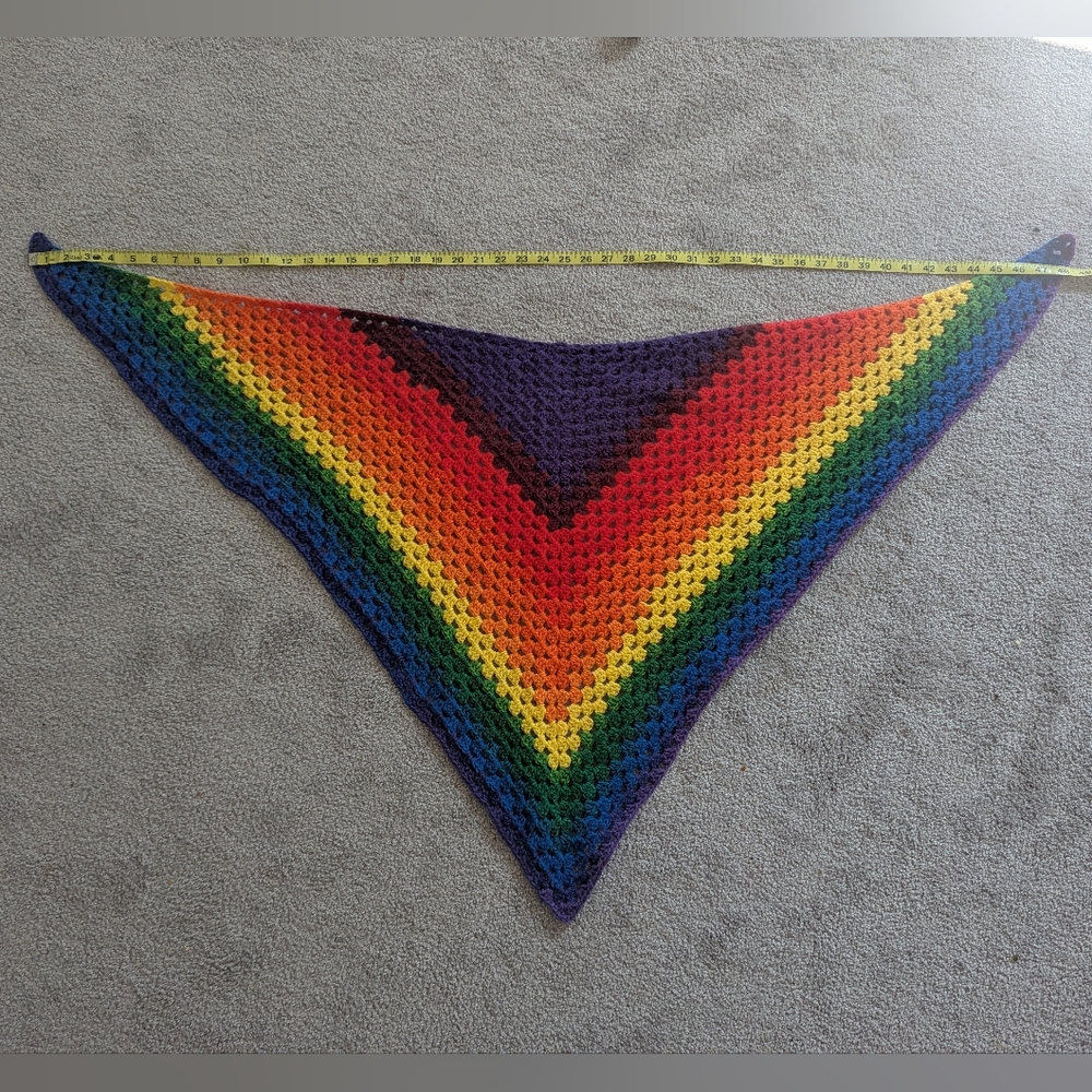 Colorful Crochet Triangle Shawl